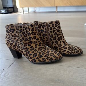 Vionic Leopard Print Ankle Boots